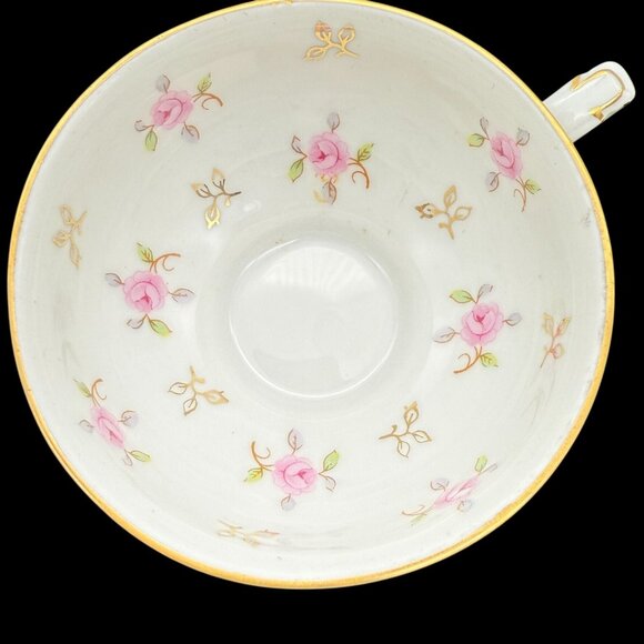 Vtg Winterling Bavaria Germany Floral Saucer & Teacup Set Pink Roses Gold Trim - Picture 8 of 11